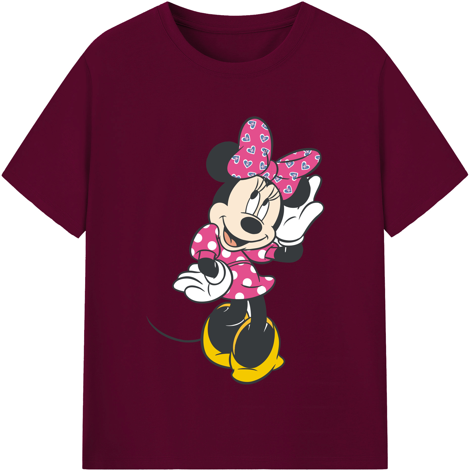 （画像用） ミッキーマウス Mickey Mouse レディースカジュアルプリントTシャツ（綿100％）